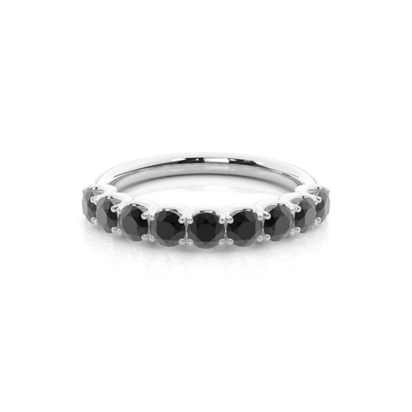 Half Eternity Black Diamond Ring