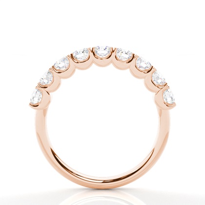 Round Rose Gold Eternity Diamond Rings