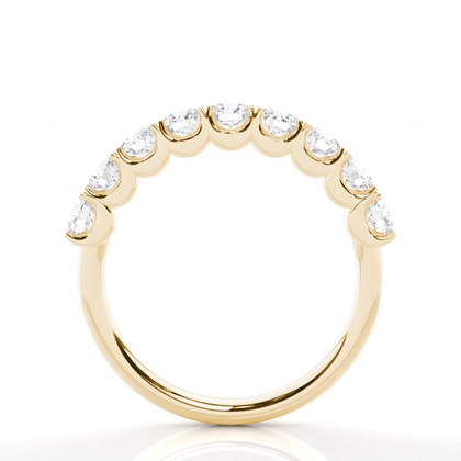 Round Yellow Gold Eternity Diamond Rings