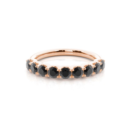 Half Eternity Black Diamond Ring