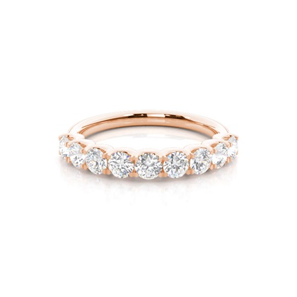 Round Rose Gold Diamond Anniversary Rings