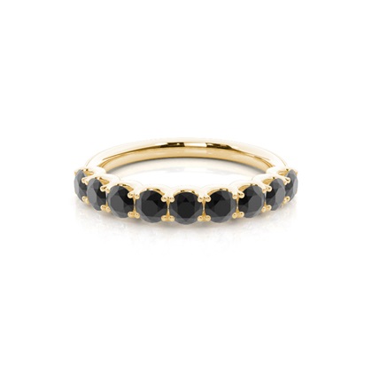 Half Eternity Black Diamond Ring