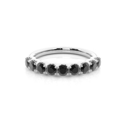 Half Eternity Black Diamond Ring