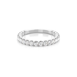 Prong Setting Round Diamond Three Quarter Eternity Ring