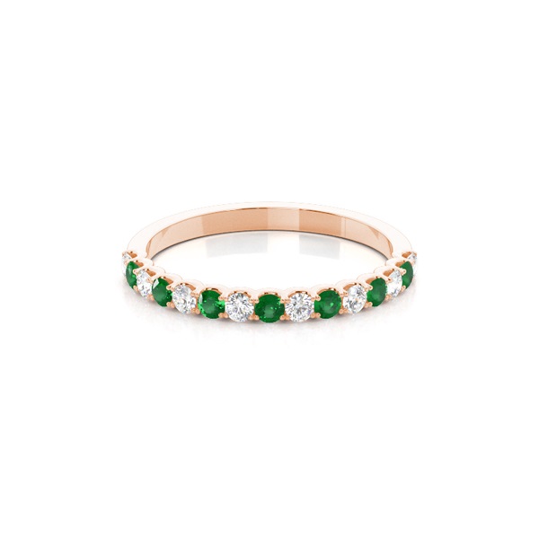 4 Prong Setting Half Eternity Emerald Ring