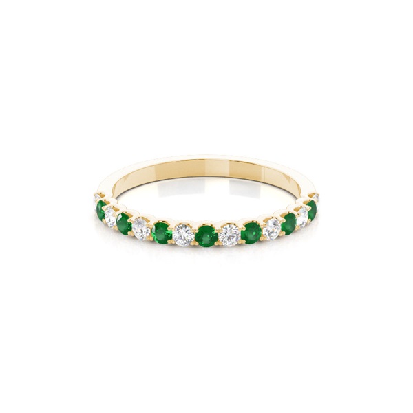 4 Prong Setting Half Eternity Emerald Ring