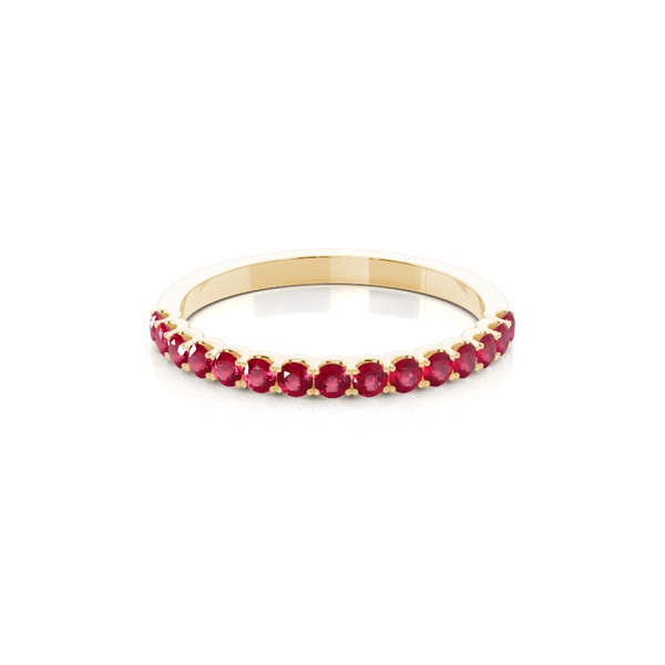 4 Prong Setting Half Eternity Ruby Ring