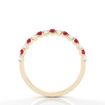 Vierzackiger Rubinring Mit Halber Ewigkeit