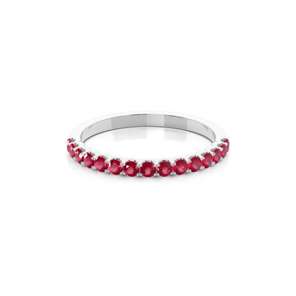 4 Prong Setting Half Eternity Ruby Ring