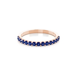 4 Prong Setting Half Eternity Blue Sapphire Ring