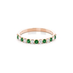 4 Prong Setting Half Eternity Emerald Ring