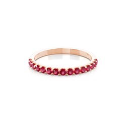 4 Prong Setting Half Eternity Ruby Ring