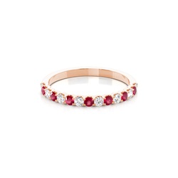 4 Prong Setting Half Eternity Ruby Ring
