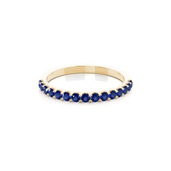 4 Prong Setting Half Eternity Blue Sapphire Ring