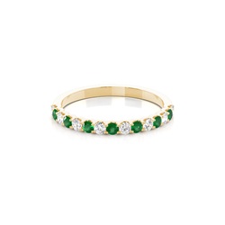 4 Prong Setting Half Eternity Emerald Ring
