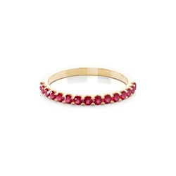 4 Prong Setting Half Eternity Ruby Ring