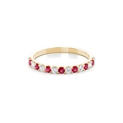 4 Prong Setting Half Eternity Ruby Ring