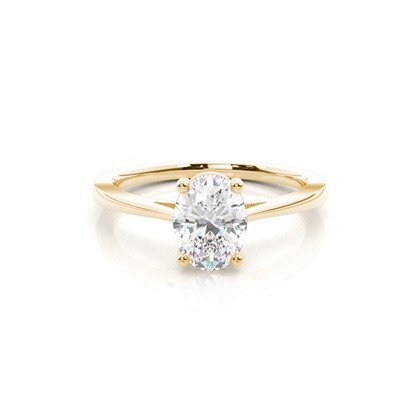 Oval Yellow Gold Journey Diamond Pendants