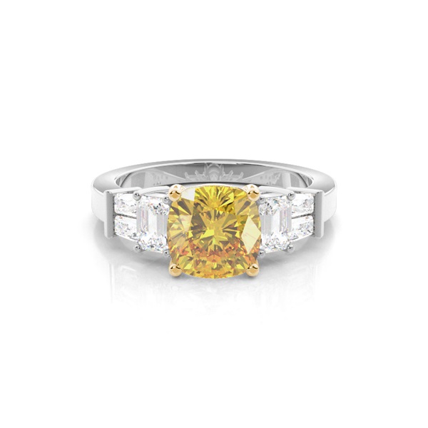 4 Prong Yellow Diamond Engagement Ring