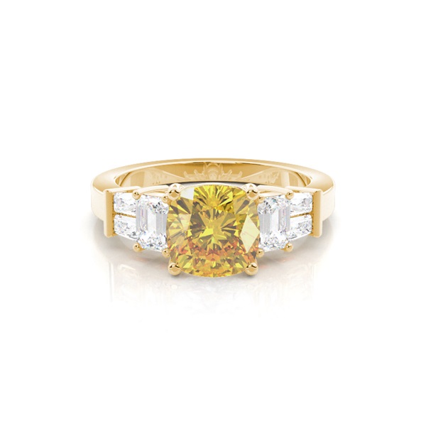 4 Prong Yellow Diamond Engagement Ring