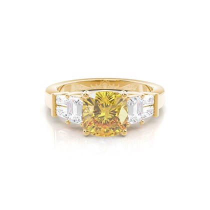4 Prong Yellow Diamond Engagement Ring
