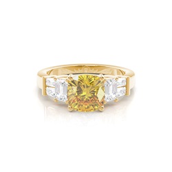 4 Prong Yellow Diamond Engagement Ring