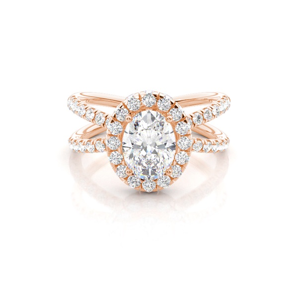 White Gold Oval Halo Diamond Engagement Ring