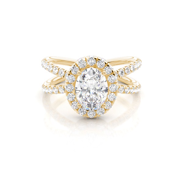 White Gold Oval Halo Diamond Engagement Ring