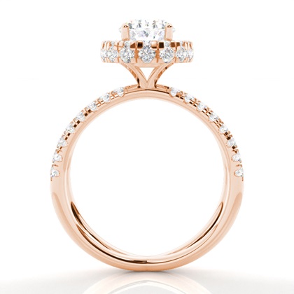 4.00 Carat Rose Gold Halo Engagement Rings