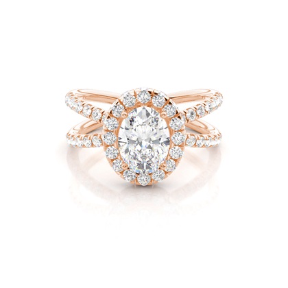 Rose Gold Halo Diamond Engagement Rings