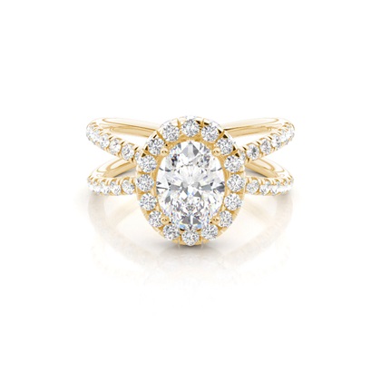 Yellow Gold Halo Diamond Engagement Rings