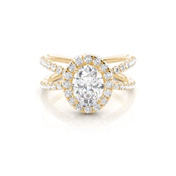 White Gold Oval Halo Diamond Engagement Ring