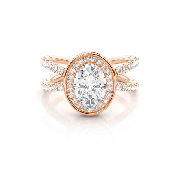 White Gold Oval Halo Diamond Engagement Ring