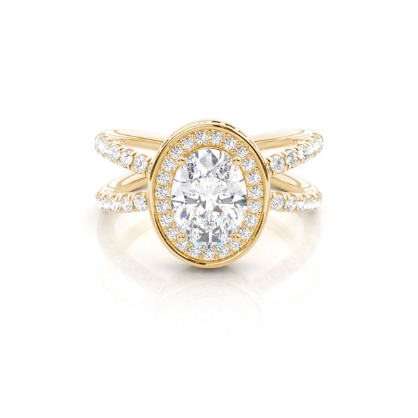 White Gold Oval Halo Diamond Engagement Ring