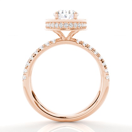 4.00 Carat Rose Gold Halo Engagement Rings