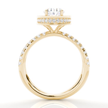 4.00 Carat Yellow Gold Halo Engagement Rings