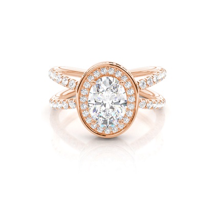 Rose Gold Halo Diamond Engagement Rings