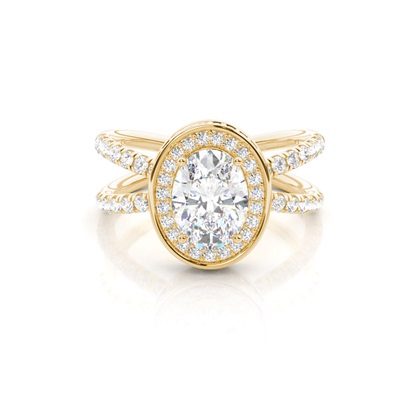 Yellow Gold Halo Diamond Engagement Rings