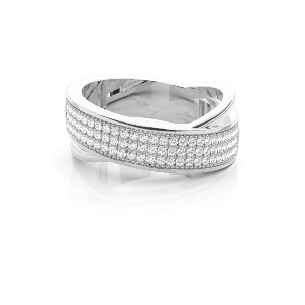 Pave Setting Round Diamond Fashion Ring