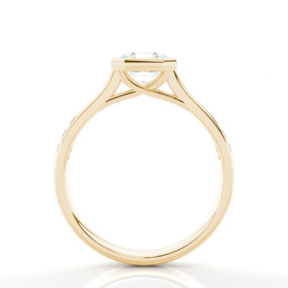 Full Bezel Setting Side Stone Engagement Ring