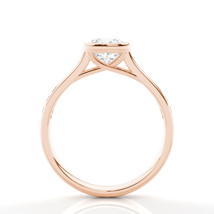 Full Bezel Setting Side Stone Engagement Ring