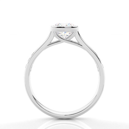 Cushion Side Stone Diamond Rings