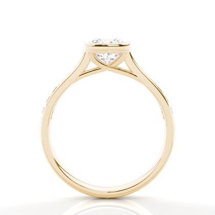 Full Bezel Setting Side Stone Engagement Ring