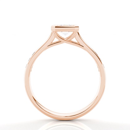 Full Bezel Setting Side Stone Engagement Ring