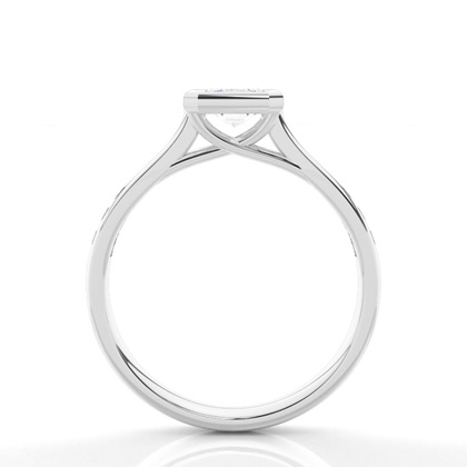 Full Bezel Setting Side Stone Engagement Ring