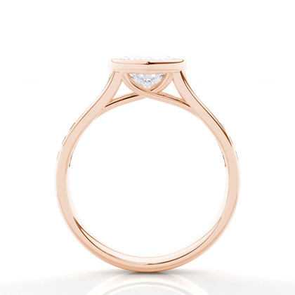 Full Bezel Setting Side Stone Engagement Ring