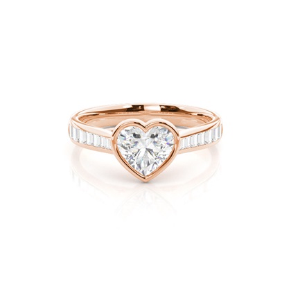 Full Bezel Setting Side Stone Engagement Ring