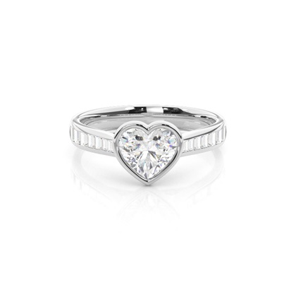 Full Bezel Setting Side Stone Engagement Ring