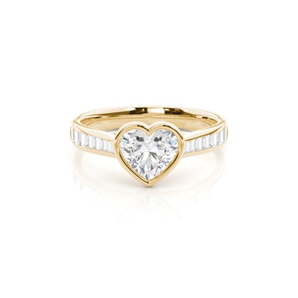 Full Bezel Setting Side Stone Engagement Ring