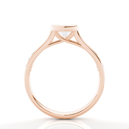 Full Bezel Setting Side Stone Engagement Ring